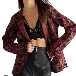 NWT FREE PEOPLE sammie brocade sweater cardigan size medium